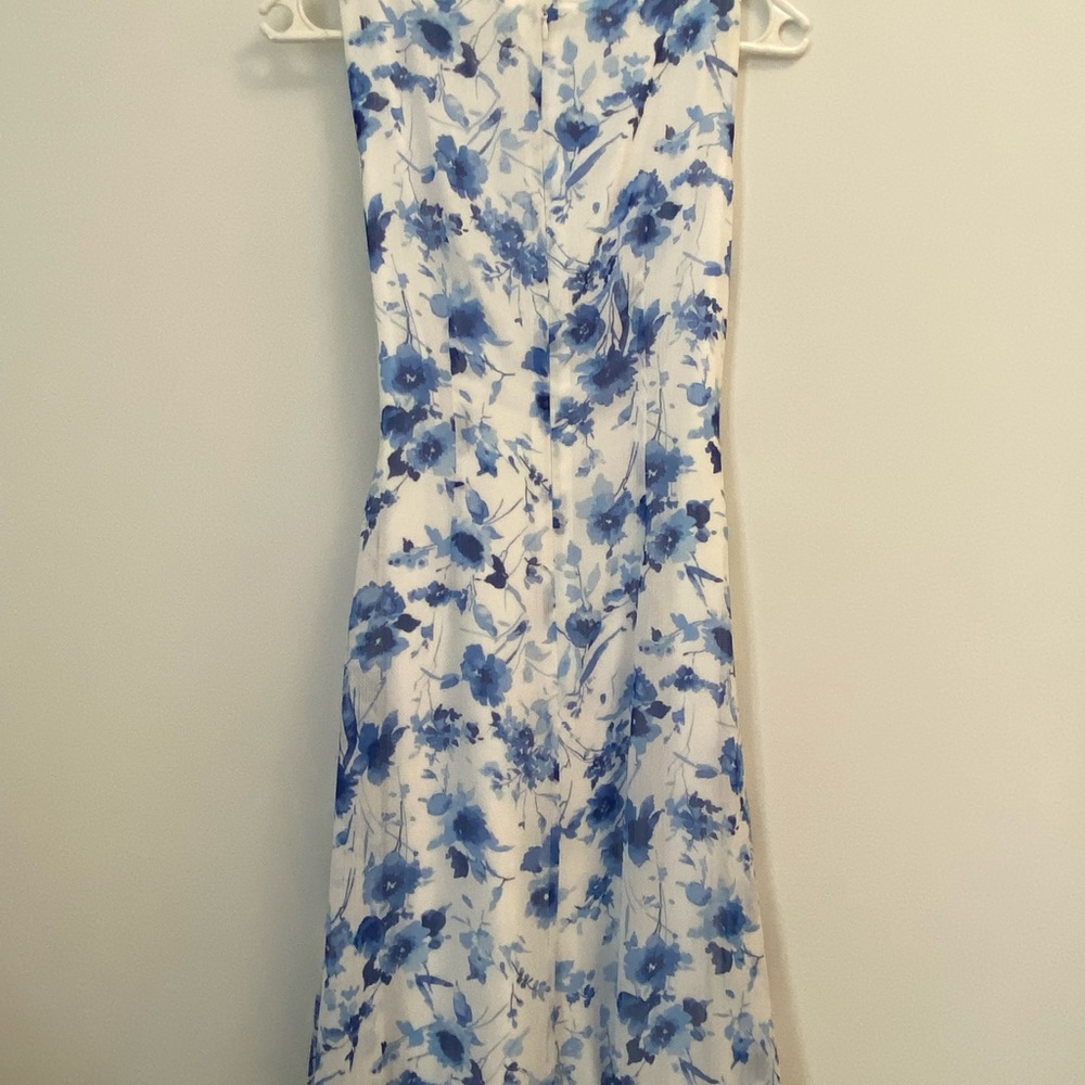 Karl Lagerfeld blue floral wrap dress - Picture 2 of 6